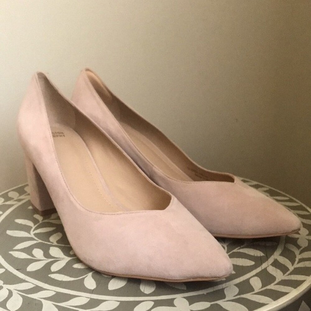 Johnston & Murphy Tan Taupe Block Heel Dress Shoes sz 10